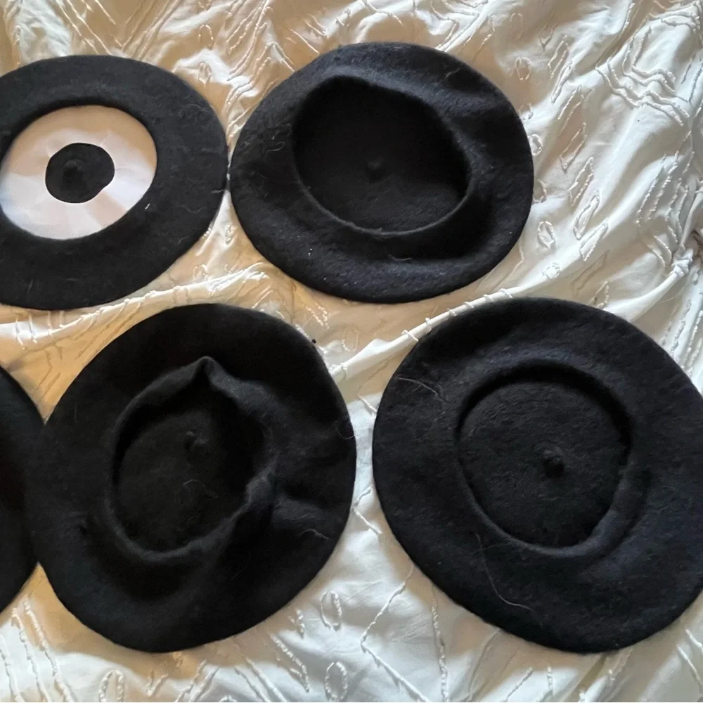 Classic Black Berets Set of 5 - Picture 8 of 8